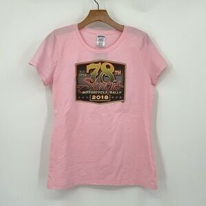Sturgis 78th Motorcycle Rally‎ Womens Pink Tshirt Size Medium H4